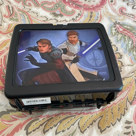 Disney's Star Wars Clone Wars Thermos Hard Shell Lunch  Box Obi-wan Anakin - Picture 1 of 6